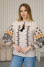 Embroidered shirt "Oshatna" beige with black and gold embroidery