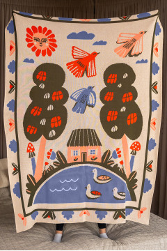 Плед «Українські казки» серого цвета, 130х170 см