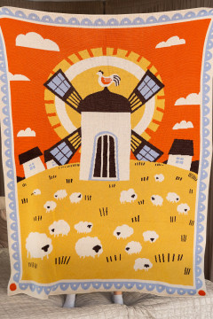 Плед «Вівчарство» помаранчевого кольору, 130х170 см