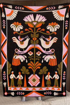 Плед «Дерево роду» чорного кольору, 130х170 см