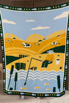 Плед «Рибалка» голубого цвета, 130х170 см