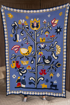 Плед «Дерево життя» блакитного кольору, 130х170 см