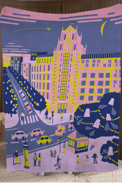 Плед «Київ» синього кольору, 130х170 см