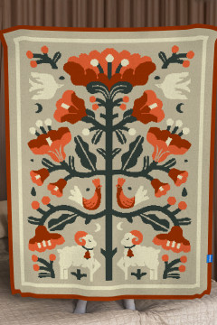 Плед «Вічне дерево життя» сірого кольору, 130х170 см