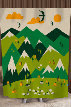 Плед «Українські гори» бежевого цвета, 130х170 см