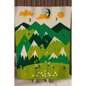 Плед «Українські гори» бежевого кольору, 130х170 см