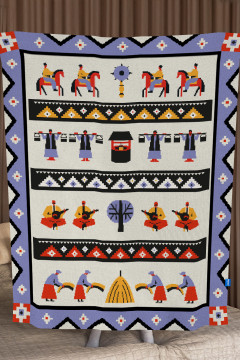 Плед «Чотири пісні» белого цвета, 130х170 см