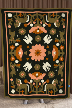 Плед «Гармонія природи» чорного кольору, 130х170 см