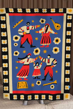 Плед «Святкові гуляння» голубого цвета, 130х170 см