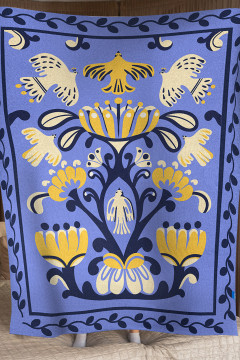 Плед «Світове дерево» голубого цвета, 130х170 см