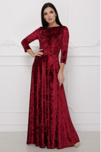 Платье «Лада-мрамор» цвета бордо