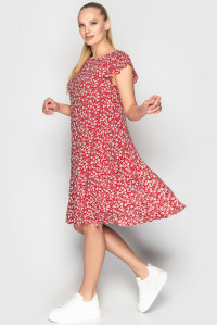 Сукня «Лілас» червоного кольору з квітами