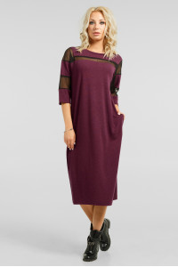 Платье «Визон» бордового цвета