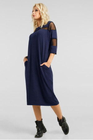 Платье «Визон» синего цвета