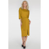 Mustard-colored Savoyardi dress
