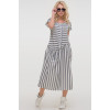 Calypso dress in gray with white