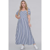 Galatea dress in white and denim stripes