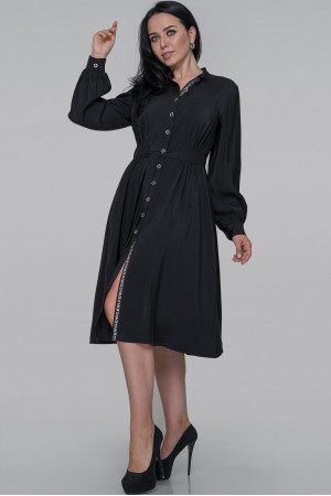 Платье-рубашка «Генвиллэ» черного цвета