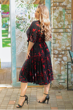 Платье «Кэтрин» красно-черного цвета