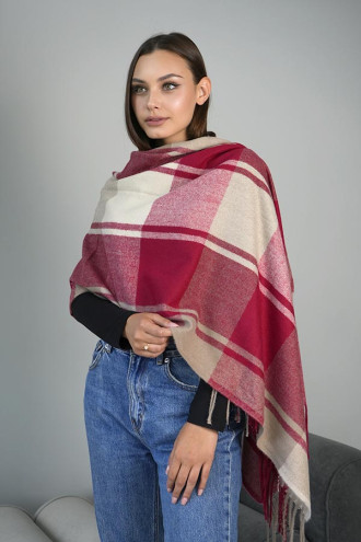 Палантин "Лацио" гранатового цвета