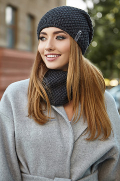 Комплект «Осирія» (шапка, хомут) кольору графіт