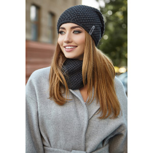 Комплект «Осирия» (шапка, хомут) цвета графит.