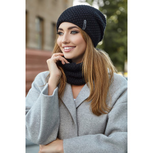 Комплект «Осирія» (шапка, хомут) чорного кольору