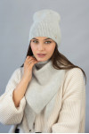 Комплект «Ажен» (шапка та косинка) сірого кольору