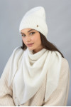 Комплект «Ажен» (шапка та косинка) білого кольору