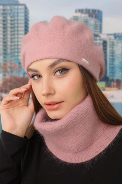 "Christina" set (beret and buff) in dark powder color