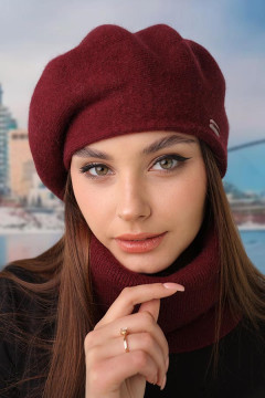 "Christina" set (beret and buff) burgundy