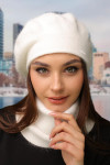 Комплект «Кристина» (берет и баф) белого цвета