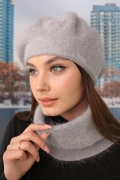 "Christina" set (beret and buff) gray