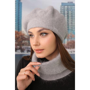 "Christina" set (beret and buff) gray