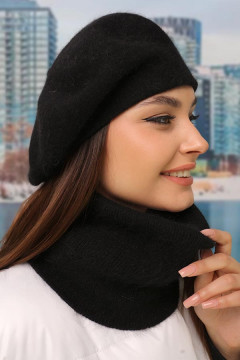 "Christina" set (beret and buff) black