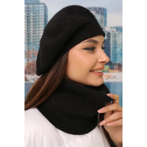 "Christina" set (beret and buff) black