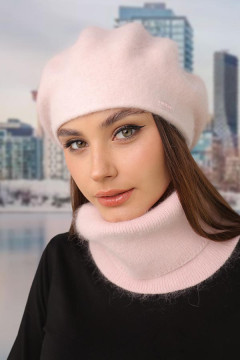 "Christina" set (beret and buff) light powder color