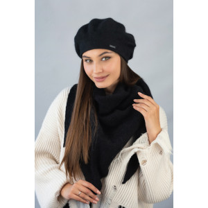 Комплект «Кристина» (берет та косинка) чорного кольору