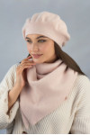 "Krystina" set (beret and scarf) powder color