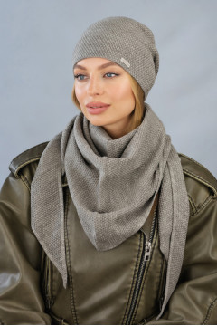 Комплект «Мілена» (шапка, косинка) кольору темної кави