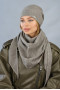 "Milena" set (hat, scarf) dark coffee color