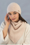 Комплект «Кьяра» (шапка и косынка) кремового цвета