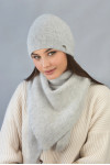 Комплект «Кьяра» (шапка и косынка) светло-серого цвета