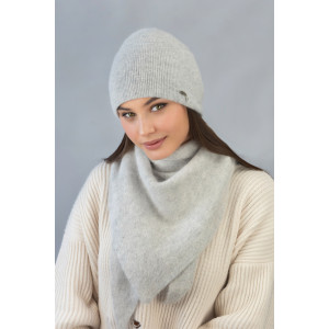 Комплект «Кьяра» (шапка та косинка) світло-сірого кольору