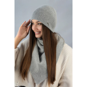 Комплект «Кьяра» (шапка та косинка) сірого кольору