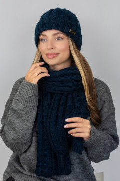 "Nordic" set (hat, scarf) jeans color