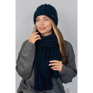 "Nordic" set (hat, scarf) jeans color