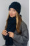 "Nordic" set (hat, scarf) jeans color