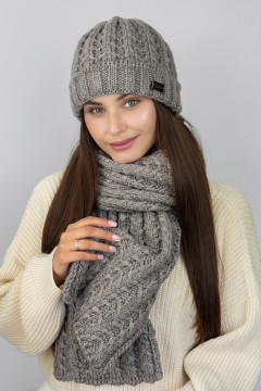 Комплект «Нордика» (шапка, шарф) цвета кофе
