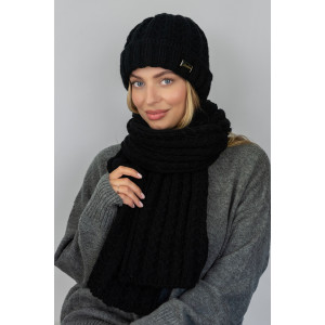 Комплект «Нордіка» (шапка, шарф) чорного кольору